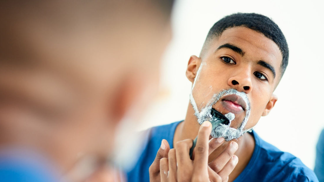 Man shaving the correct way