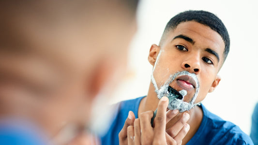 Man shaving the correct way